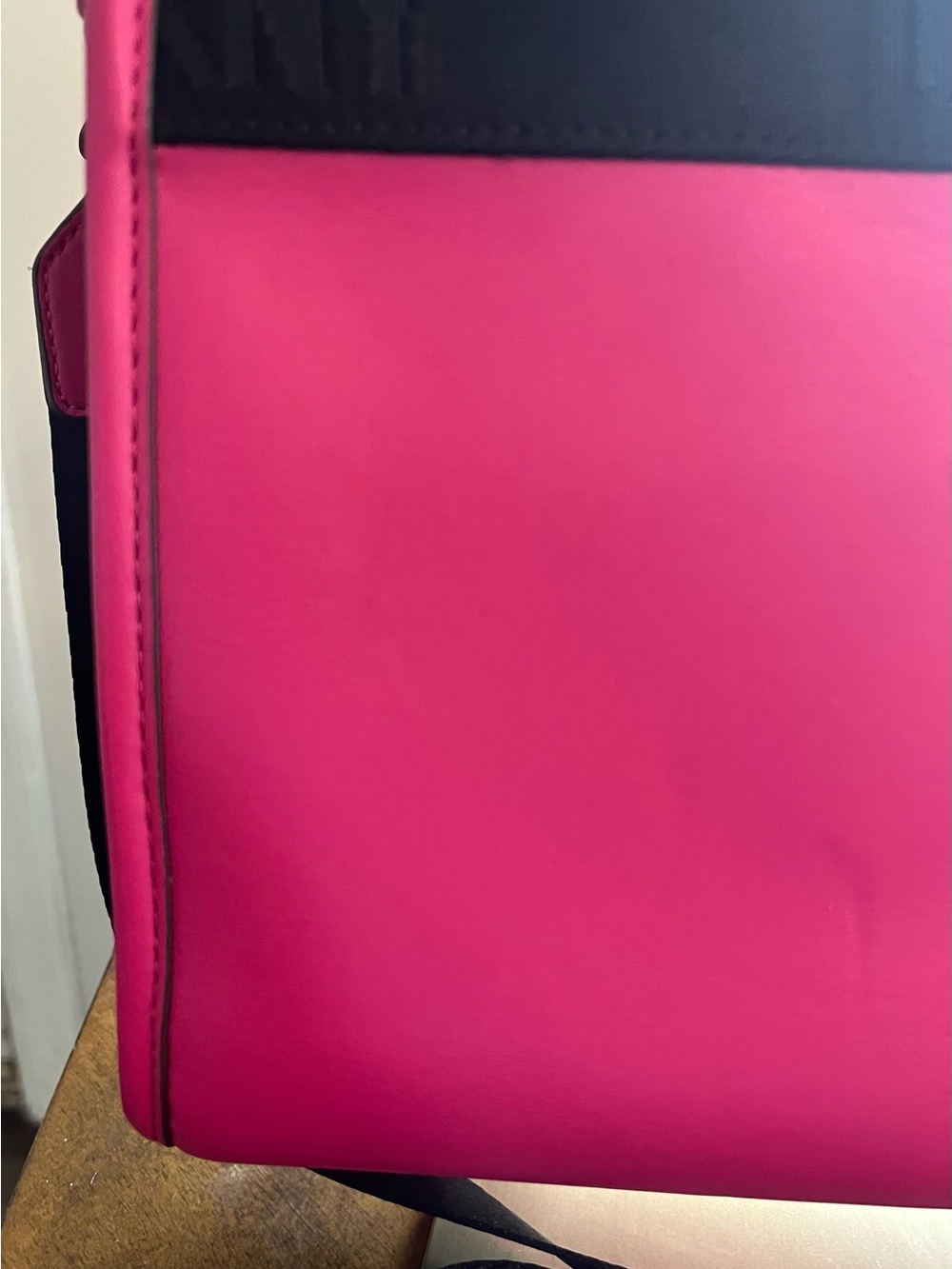 DKNY Hot Pink Cassandra Small Tote with Black Signature Strap - Picture 10 of 11